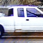 The driver of a white, smaller size truck, likely a GMC or Chevrolet, fled a crash in Edmonds this weekend. The truck has no tailgate and its cargo box may be at an odd angle. The passenger side headlight also may be damaged. Anyone who recognizes the truck should contact Edmonds police. (Photo courtesy of Edmonds police)