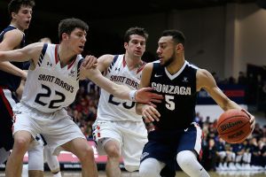 No. 1 Gonzaga passes test, beats No. 20 Saint Mary’s 74-64