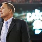 In this Dec. 23, 2013, photo, former San Francisco 49ers wide receiver Dwight Clark is honored at halftime of an NFL game between the 49ers and the Atlanta Falcons in San Francisco. Clark announced Sunday on Twitter that he has amyotrophic lateral sclerosis (ALS), a disease that attacks cells that control muscles. (AP Photo/Tony Avelar, File)
