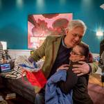 Radio and TV host Glenn Beck hugs Amber Fisher, the wife of one of his co-hosts, after she gave him a 53rd birthday present following one of his recent radio shows. &ldquo;I did and said terrible things,&rdquo; Beck said. &ldquo;I did my thinking out loud and it&rsquo;s one of my worst aspects.&rdquo; (Photo for The Washington Post by Rex C. Curry)