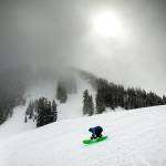 Dark clouds hang above Barrier Ridge near the top of the Skyline chairlift at Stevens Pass on Wednesday, March 22. With cold temperatures and plenty of precipitation providing a solid base of snow, Stevens Pass is on pace to break its record for most visitors in one season. (Ian Terry / The Herald)