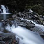 Water cascades down the lower falls near the Woody Trail at Wallace Falls State Park near Gold Bar. A nearly 6-mile roundtrip to the park&rsquo;s upper falls offers hikers an array of vistas on a well-maintained trail. (Ian Terry / The Herald)