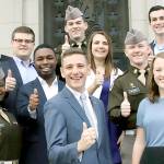 Texas A&M student Bobby Brooks (front row, center) with supporters in a photo for his campaign website. (Bobby Brooks for Texas A&M University Student Body President)