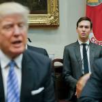 White House Senior Adviser Jared Kushner (right) listens to President Donald Trump during a breakfast with business leaders in the Roosevelt Room of the White House in Washington. (AP Photo/Pablo Martinez Monsivais, File)
