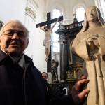 Cardinal Miloslav Vlk poses in the church of St. Castalus, in Prague, Czech Republic, in 2010. (AP Photo/Petr David Josek)