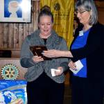 Everett-Port Gardner Rotary President Marge Jubie Fairweather (right) awards Stacey Janes with the Everett Community College Student of the Month award for February. (Contributed photo)