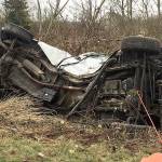 Three people were injured Wednesday after a crash on Marine Drive south of Stanwood. (Photo courtesy of Snohomish County Sheriff&rsquo;s Office)