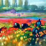 &ldquo;Bending to the Tulips&rdquo; is a painting by Kathy Gale. See it at Cole Gallery, which is celebrating its 10 anniversary in Edmonds.