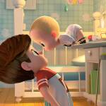 A suit-wearing briefcase-carrying baby (voiced by Alec Baldwin) pairs up with his seven-year old brother, Tim ((Miles Bakshi), to stop the dastardly plot of the CEO of Puppy Co. in &ldquo;The Boss Baby.&rdquo; (DreamWorks Animation via AP)