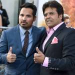 Michael Pena (left) and Erik Estrada pose Monday at the Los Angeles premiere of &ldquo;CHIPS&rdquo; at the TCL Chinese Theatre. Pena stars in the new version of the classic TV series, which featured Estrada. (Photo by Jordan Strauss/Invision/AP)