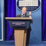 Melissa McCarthy as White House Press Secretary Sean Spicer on &ldquo;Saturday Night Live.&rdquo; (Will Heath, NBC)