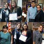 South-Everett Mukilteo Rotary Club President Cassie Franklin presented Student of the Month honors to February winners (top row from left) Karli DuBois, Aurelio Valdez-Barajas, (bottom row) Aware Deshmukh, Mariana Cardona, and Kasey Adams. (Contributed photos)