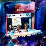 This Elizabeth Person watercolor sketch from the 2016 festival was made at the Historic Everett Theatre. Person&rsquo;s art work can be found at the Black Lab Gallery, one of the festival&rsquo;s performance venues. Her work also is available at Citrine Health Gallery, Ace Hardware, and the Independent Beer Bar in Everett as well as Metzger&rsquo;s Maps in Lynnwood.