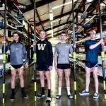 Chase Barrows, Chandler Kovacevich, Cameron Helgerson and Ethan Grice are members of the Everett Rowing Association&rsquo;s senior class. They&rsquo;ll join the University of Washington&rsquo;s men&rsquo;s rowing team in the fall. (Kevin Clark / The Herald)