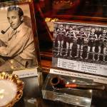 A Bing Crosby display, including his youth basketball photo and pipe, is among the historical items on view at Spokane&rsquo;s famed Davenport Hotel. The singer-actor lived near Gonzaga University as a boy and later studied law there. (Dan Bates / The Herald)