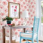 Paradise Pink Fronds, $140 per roll, brewsterwallcovering.com. (Sherwin-Williams)