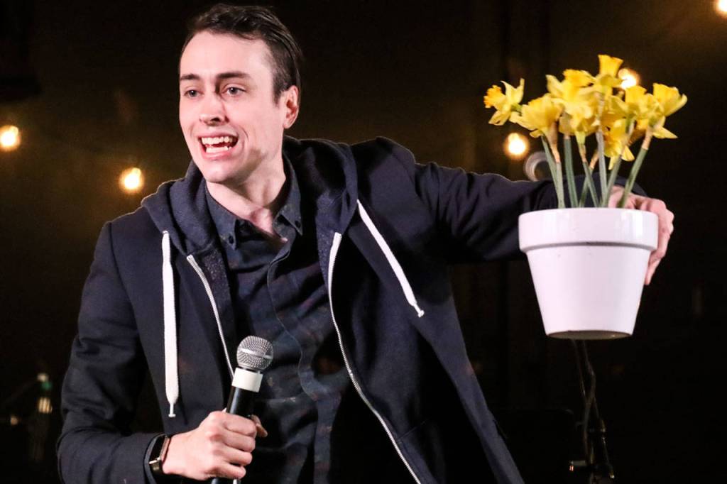 Pastor Russell Johnson delivers his sermon. (Kevin Clark / The Herald)