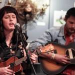 Christa and Richard Porter, of The Porters, play a set at the Black Lab Gallery during the Fisherman&rsquo;s Village Music Festival in Everett on Friday. (Ian Terry / The Herald)