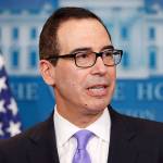 Treasury Secretary Steven Mnuchin speaks to the media in February. (AP Photo/Pablo Martinez Monsivais)