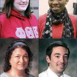 Local All-Washington Academic Team members include (top from left) Kimberly Greene and Gloria Ibe of Edmonds Community College and (bottom from left) Melinda Tetreault and Connor Linse of Everett Community College. (Contributed photos)