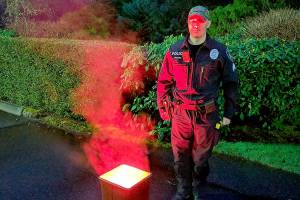 Mill Creek police ceremoniously burn stolen, damaged US flag