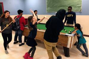 Midshipmen spend spring break at Everett Boys and Girls Club