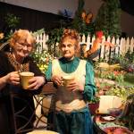 For more than 20 years, Vanca Lumsden of ALBE Rustics in Freeland (left) and Judith Jones of Fancy Fronds Nursery of Gold Bar have combined forces to create fanciful, fun displays at the annual Northwest Flower & Garden Show in Seattle. They&rsquo;ve won Best of Show twice. (Patricia Guthrie / Whidbey News-Times)