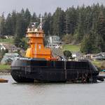 Nichols Brothers most recently completed vessel, an articulating tug barge named S-182Abundance, launched from the boat yard on last week. It&rsquo;s the heaviest vessel to launchfrom the boat yard in &ldquo;a long time.&rdquo; (Kyle Jensen / Whidbey News Group)