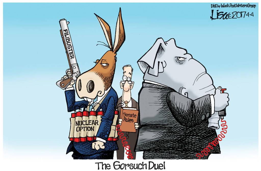 Editorial cartoons for Tuesday, April 4