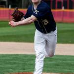 Cedar Park Christian starting pitcher Jack Flynn delivers a pitch during a game against Archbishop Murphy on April 11, 2017, at Archbishop Murphy High School in Everett. (Ian Terry / The Herald)