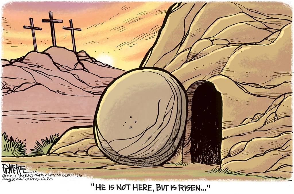 Editorial cartoons for Easter Sunday, April 16