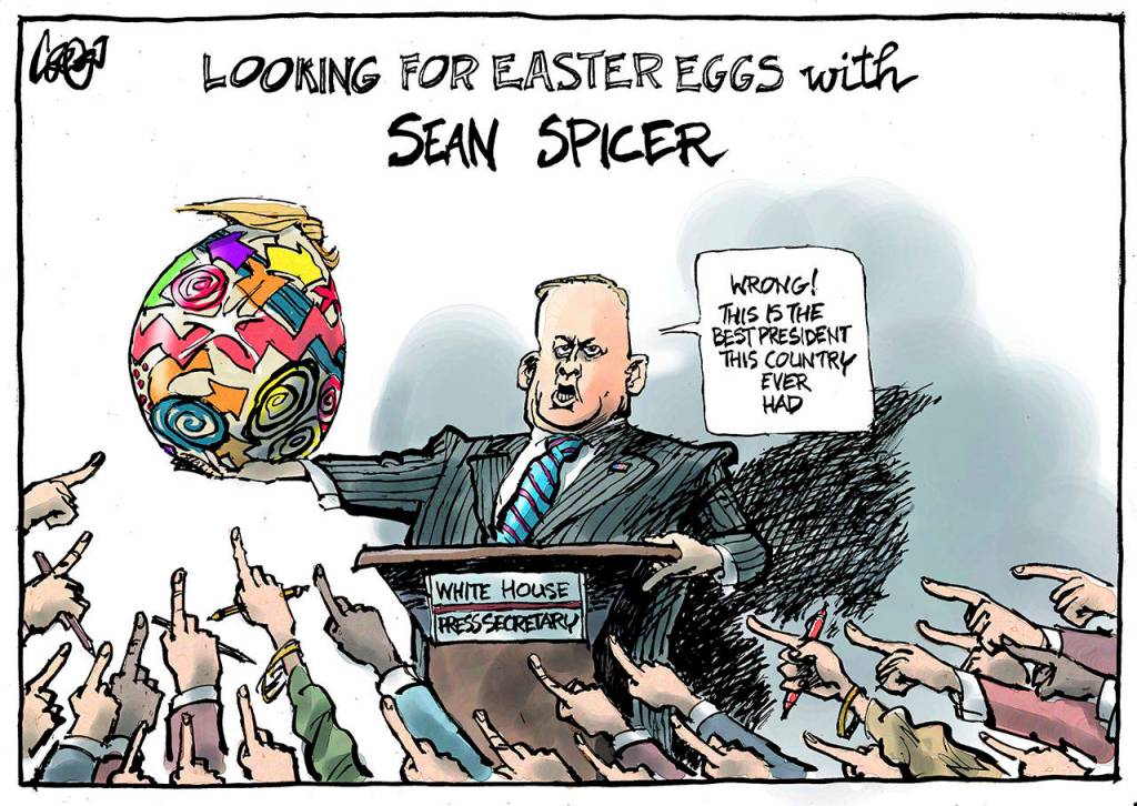 Editorial cartoons for Easter Sunday, April 16