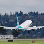 A Boeing 737 MAX 9 airplane takes off on the model&rsquo;s first flight on April 13 in Renton. (AP Photo/Ted S. Warren)                                 A Boeing 737 MAX 9 airplane takes off on its first flight, April 13, 2017, in Renton.                                 (Ted S. Warren / Associated Press)