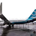 The first of the large Boeing 737 MAX 9 models, Boeing&rsquo;s new commercial airplane, sits outside its production plant in Renton on March 7. (Elaine Thompson / Associated Press)