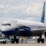 In this March 31 photo, Boeing employees walk the new Boeing 787-10 Dreamliner down towards the delivery ramp area at the company&rsquo;s facility in South Carolina after conducting its first test flight at Charleston International Airport in North Charleston, South Carolina. (AP Photo/Mic Smith)