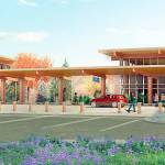 An artist&rsquo;s rendering shows the planned passenger terminal at Paine Field in Everett. (Propeller Airports)