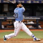 Tampa Bay outfielder Steven Souza Jr. bats during a game Sunday against the Houston Astros in St. Petersburg, Florida. (AP Photo/Steve Nesius)