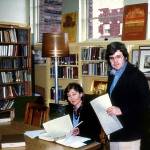 Historians David Dilgard and Margaret Riddle, who started at the Everett Public Library in 1977, are shown in the early days of their careers in a space now used to sort books. Riddle retired in 2008. Dilgard&rsquo;s last day on the job was March 22, 40 years after he and Riddle started at the library. Together they worked to create the library&rsquo;s Northwest Room. (Everett Public Library photo)