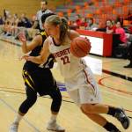 Forward Lily Hilderbrand (22) averaged 12.1 points and 7.2 rebounds per game for Everett Community College this past season. (submitted photo)