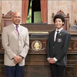 Kobe Agyapong, a student at Gateway Middle School, recently served as a page in the Washington State House of Representatives, sponsored by state Rep. John Lovick, D-Mill Creek. (Contributed photo)