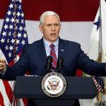 Vice President Mike Pence speaks in Reynoldsburg, Ohio, on Saturday. (AP Photo/John Minchillo)