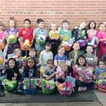 The kindergarten students in Marcia Milfs&rsquo; and Gale Waller&rsquo;s classes at Cedar Park Christian School&rsquo;s Lynnwood campus donated items and assembled 36 Easter baskets, one for each child who lives at the Everett Gospel Mission Women&rsquo;s Shelter. (Contributed photo)