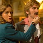 A meeting in a deserted Boston warehouse between two gangs turns into a shootout and a game of survival in &ldquo;Free Fire,&rdquo; starring Brie Larson (left) and Sharlto Copley. (Kerry Brown/A24 via AP)