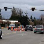 The city of Marysville is installing a HAWK signal over a new crosswalk on Fourth Street. (Herald photo)