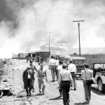 Associated Press archive photo                                Residents evacuate Texas City, Texas on April 16, 1947, after a massive ammonium nitrate explosion killed 581 people and nearly destroyed the town. It is considered one of the worst industrial accidents in U.S history.