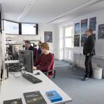 In this undated photo, analysts at work in the space debris facility located at ESA&rsquo;s ESOC mission control centre, Darmstadt, Germany. (Roberto Palmari/ESA via AP)