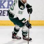 Defenseman Aaron Irving was one of three Silvertips overagers who completed their Everett careers Friday night. (Kevin Clark / The Herald)