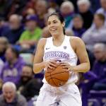 Washington&rsquo;s Kelsey Plum smiles after a call in favor of Washington in the second half of a game against Boise State on Dec. 11, 2016, in Seattle. (AP Photo/Elaine Thompson)