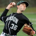 Jackson&rsquo;s Case Matter delivers a pitch during a game against Edmonds-Woodway on March 24, 2017, at Mountlake Terrace High School. (Kevin Clark / The Herald)