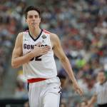 Gonzaga&rsquo;s Zach Collins reacts during the first half in a Final Four game against South Carolina on Saturday, April 1, 2017, in Glendale, Arizona. (AP Photo/Mark Humphrey)